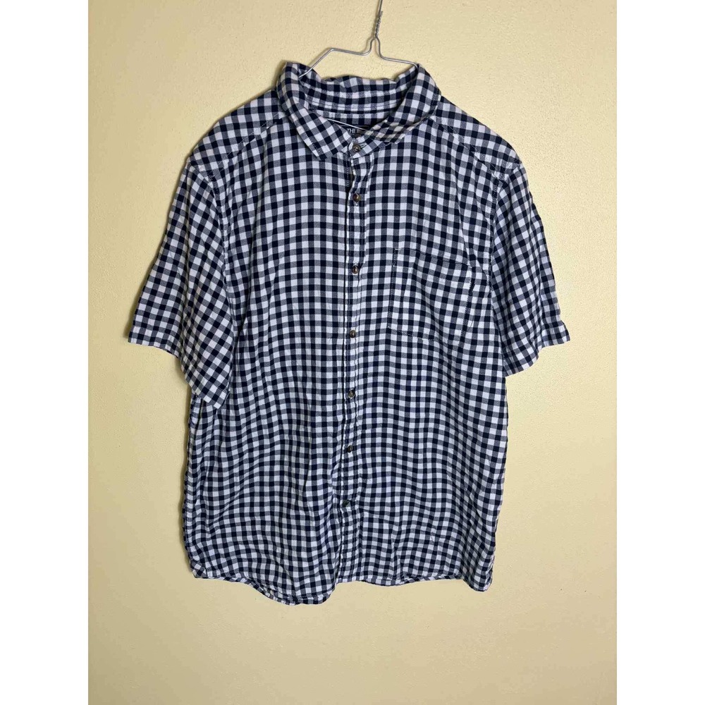 The North Face Mens Shirt Size L Short Sleeve Button Up Checkered Plaid‎